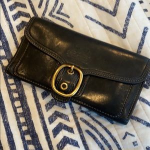 Coach black and pink leather wallet!